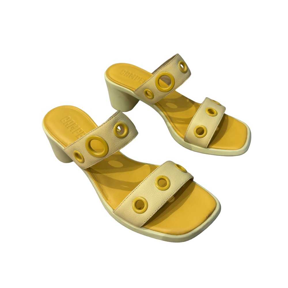 Camper Meda Yellow Sandal Heels - Picture 2 of 10